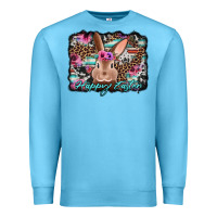 Ocean Blue happy easter bunny western background Premium Sweatshirt - Jasminsmagicworld