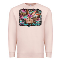Pale Pink happy easter bunny western background Premium Sweatshirt - Jasminsmagicworld