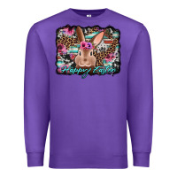 Purple happy easter bunny western background Premium Sweatshirt - Jasminsmagicworld
