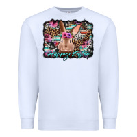 White happy easter bunny western background Premium Sweatshirt - Jasminsmagicworld