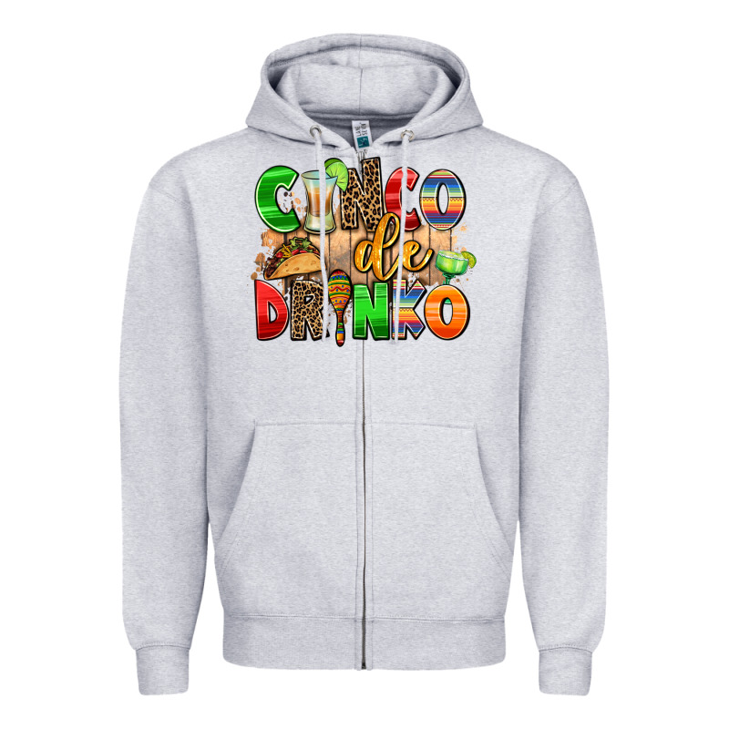 Cinco De Drinko Zipper Hoodie by AdoDesignShop | Teevron
