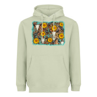Matcha cow skull sunflower background Heavyweight Hoodie - AdoDesignShop