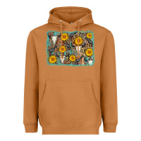 Meerkat cow skull sunflower background Heavyweight Hoodie - AdoDesignShop