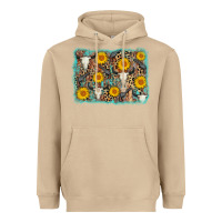 Mushroom cow skull sunflower background Heavyweight Hoodie - AdoDesignShop