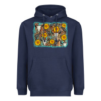 Navy cow skull sunflower background Heavyweight Hoodie - AdoDesignShop