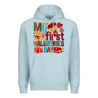 Blue Mist my first valentines day Premium Hoodie - NancyCooperArtShop