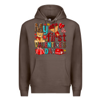 Coffee my first valentines day Premium Hoodie - NancyCooperArtShop