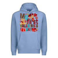 Colony Blue my first valentines day Premium Hoodie - NancyCooperArtShop