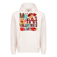 Pale Pink my first valentines day Premium Hoodie - NancyCooperArtShop