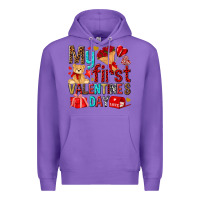 Purple my first valentines day Premium Hoodie - NancyCooperArtShop