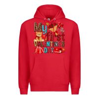 Red my first valentines day Premium Hoodie - NancyCooperArtShop
