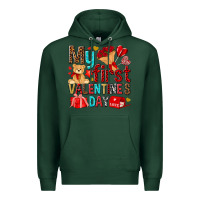 Sports Green my first valentines day Premium Hoodie - NancyCooperArtShop