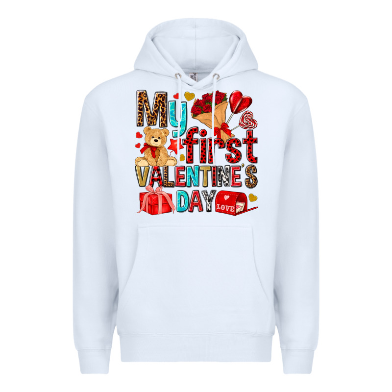 My First Valentines Day Premium Hoodie by NancyCooperArtShop | Teevron