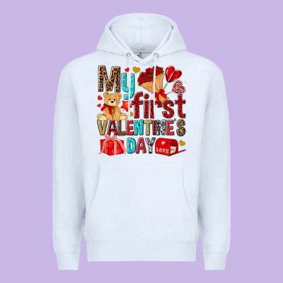 My First Valentines Day Premium Hoodie Designed By Nancycooperartshop