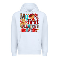 White my first valentines day Premium Hoodie - NancyCooperArtShop
