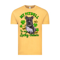 Vintage Mustard St. Patrick's Day My Pitbull Is My Lucky Charm Vintage Tee - RanaPortraitStore