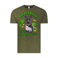 Vintage Olive St. Patrick's Day My Pitbull Is My Lucky Charm Vintage Tee - RanaPortraitStore
