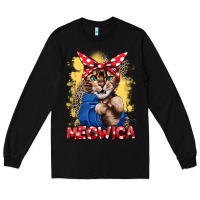 Black Meowica 4th of july Long Sleeve Tee - CowGirlArtShop
