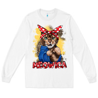 White Meowica 4th of july Long Sleeve Tee - CowGirlArtShop