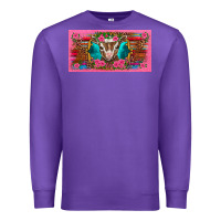 Purple western baby boer goat pink flowers serape leopard pink glitter patter Premium Sweatshirt - BarkalooDesign