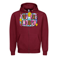 Burgundy you are enough Zipper Hoodie - JahusDesignShop