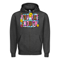 Charcoal Heather you are enough Zipper Hoodie - JahusDesignShop