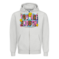 Dove Grey you are enough Zipper Hoodie - JahusDesignShop