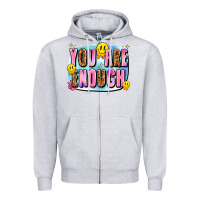 Heather Grey you are enough Zipper Hoodie - JahusDesignShop