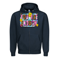 Navy you are enough Zipper Hoodie - JahusDesignShop