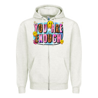 Oatmeal Heather you are enough Zipper Hoodie - JahusDesignShop