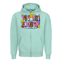 Seafoam you are enough Zipper Hoodie - JahusDesignShop