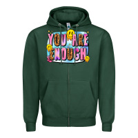 Sports Green you are enough Zipper Hoodie - JahusDesignShop