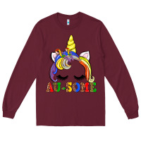 Burgundy autism au some  unicorn Long Sleeve Tee - AdoDesignShop