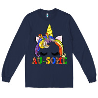Navy autism au some  unicorn Long Sleeve Tee - AdoDesignShop