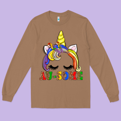 Autism Au Some  Unicorn Long Sleeve Tee Designed By Adodesignshop