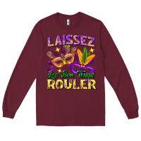 Burgundy laissez les bon temps rouler Long Sleeve Tee - FaDigitalArtStudio