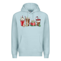 Blue Mist christmas tree cake and coffee cups Premium Hoodie - MaliasSmallBusiness