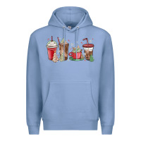 Colony Blue christmas tree cake and coffee cups Premium Hoodie - MaliasSmallBusiness