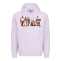 Lilac christmas tree cake and coffee cups Premium Hoodie - MaliasSmallBusiness