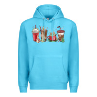 Ocean Blue christmas tree cake and coffee cups Premium Hoodie - MaliasSmallBusiness