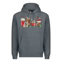 Rock christmas tree cake and coffee cups Premium Hoodie - MaliasSmallBusiness