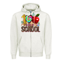 Oatmeal Heather 100 days of school Zipper Hoodie - AdoDesignShop
