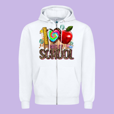 100 Days Of School Zipper Hoodie Designed By Adodesignshop