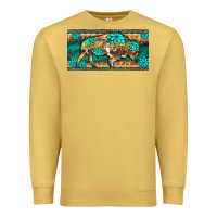 Antique Gold western  bison wild soul turquoise's gemstones  license plate template Premium Sweatshirt - BarkalooDesign
