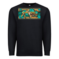 Black western  bison wild soul turquoise's gemstones  license plate template Premium Sweatshirt - BarkalooDesign