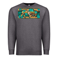 Charcoal Heather western  bison wild soul turquoise's gemstones  license plate template Premium Sweatshirt - BarkalooDesign