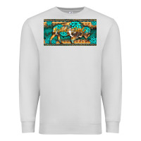 Dove Grey western  bison wild soul turquoise's gemstones  license plate template Premium Sweatshirt - BarkalooDesign