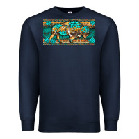 Navy western  bison wild soul turquoise's gemstones  license plate template Premium Sweatshirt - BarkalooDesign