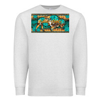 Oatmeal Heather western  bison wild soul turquoise's gemstones  license plate template Premium Sweatshirt - BarkalooDesign
