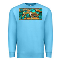 Ocean Blue western  bison wild soul turquoise's gemstones  license plate template Premium Sweatshirt - BarkalooDesign
